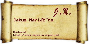 Jakus Marióra névjegykártya